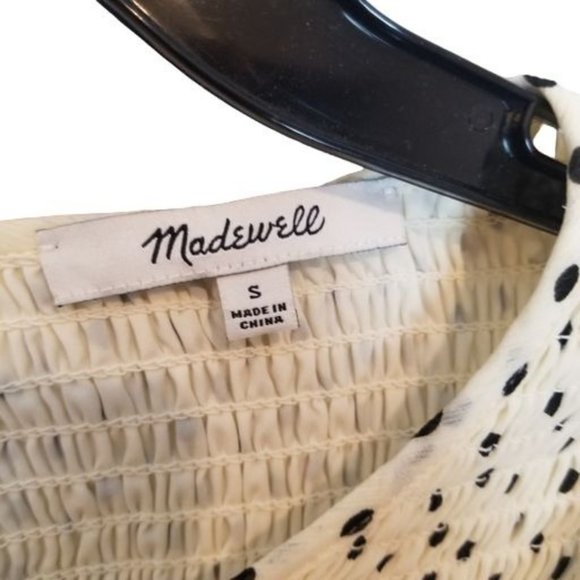 Madewell Womens S Ivory Inkbrush Polka Dots Smocke - Picture 7 of 11
